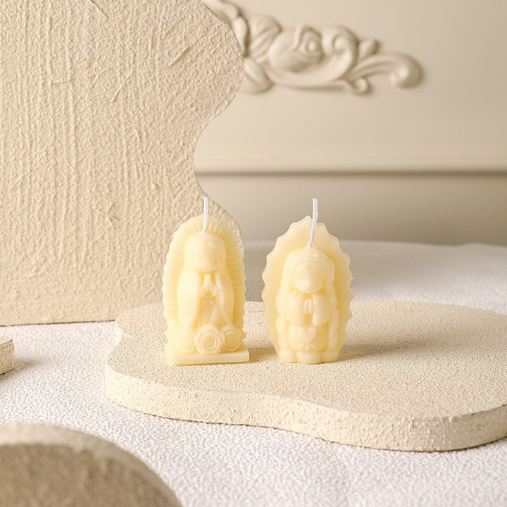 Hand-Poured Mini Sculptural Devotional Figurine Soy Candle Set