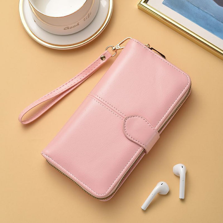 Slim Double-Zippered Wallet with Wrist Strap Stornfield