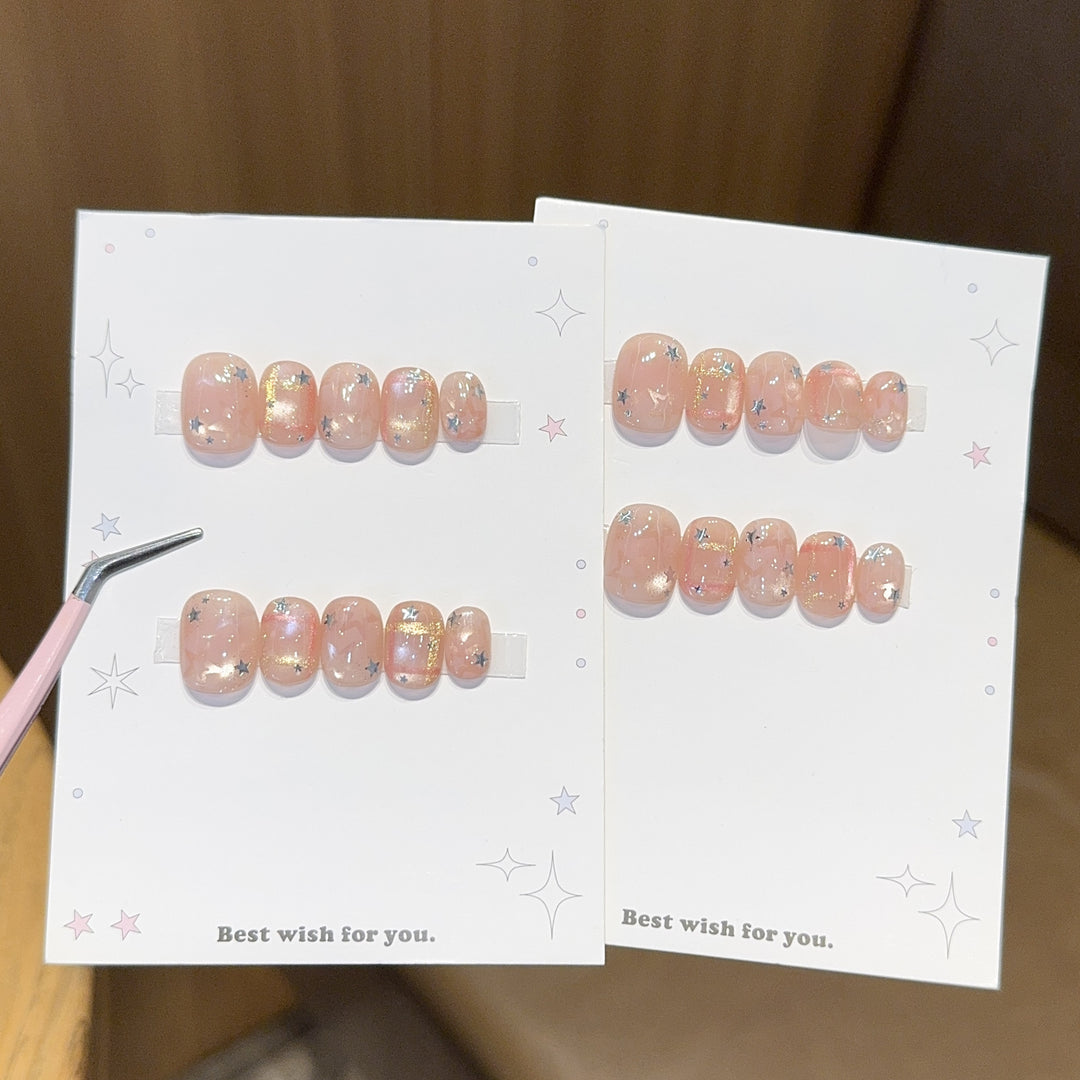 Glamorous artificial nail tips with star design Stornfield
