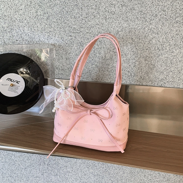 Bow-Embellished Handheld Bag