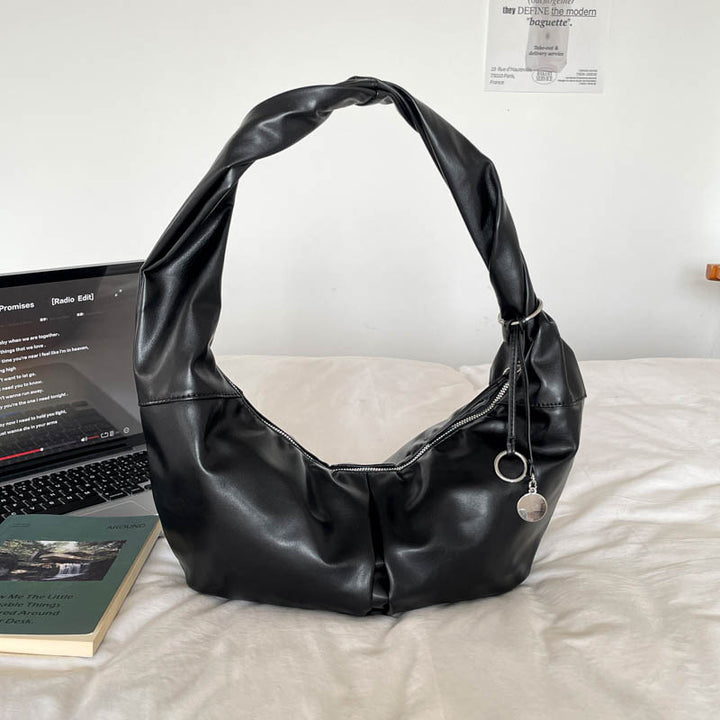 Stylish Knot-Handle Slouchy Hobo Bag