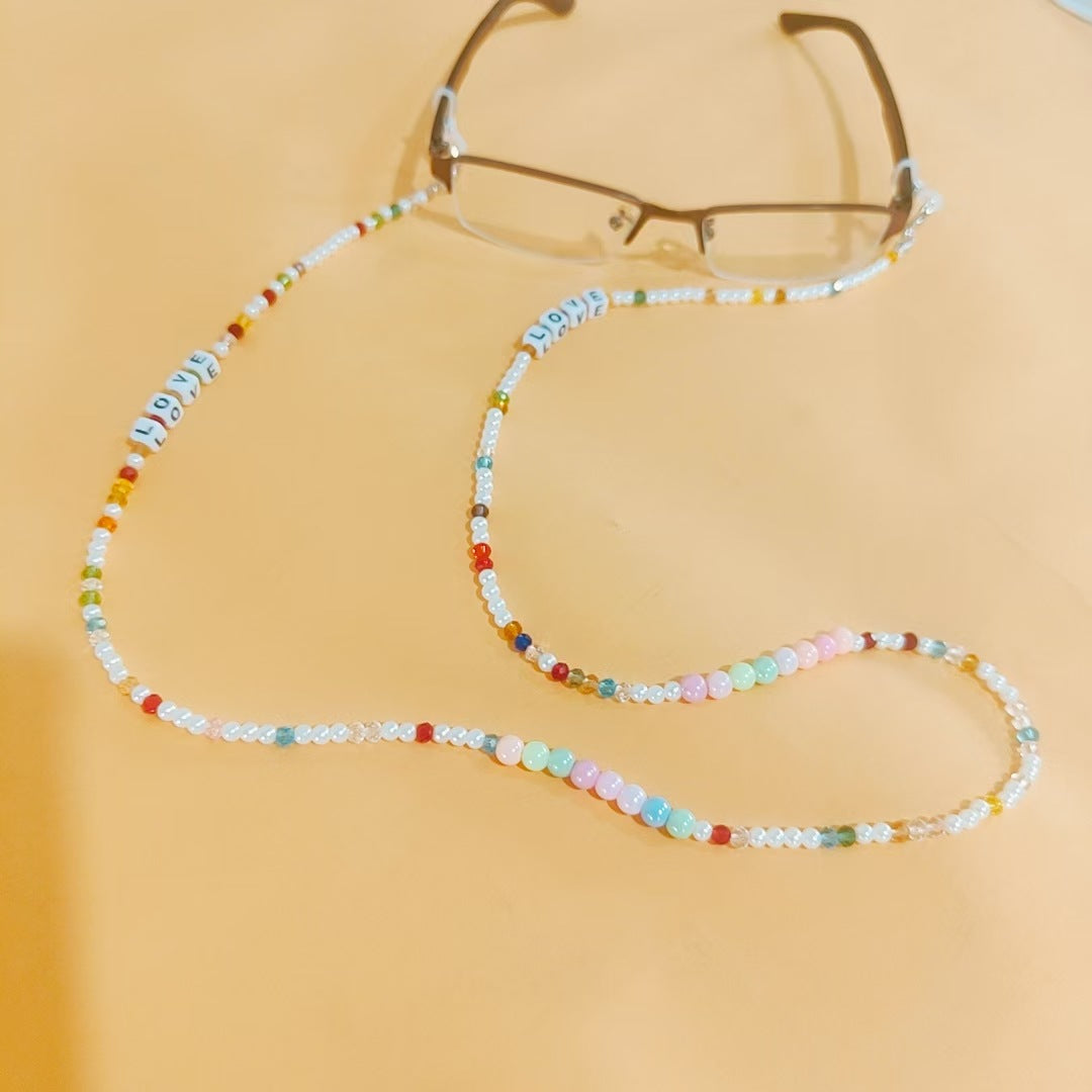 Glasses holder chain with colorful beads Stornfield