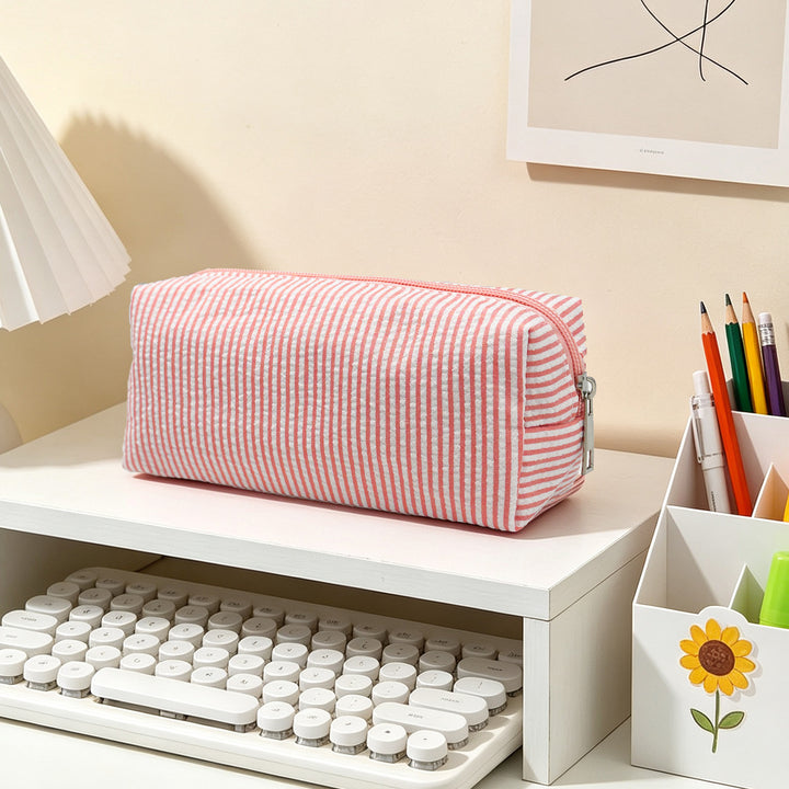 Striped Zippered Pencil Case Bag Stornfield