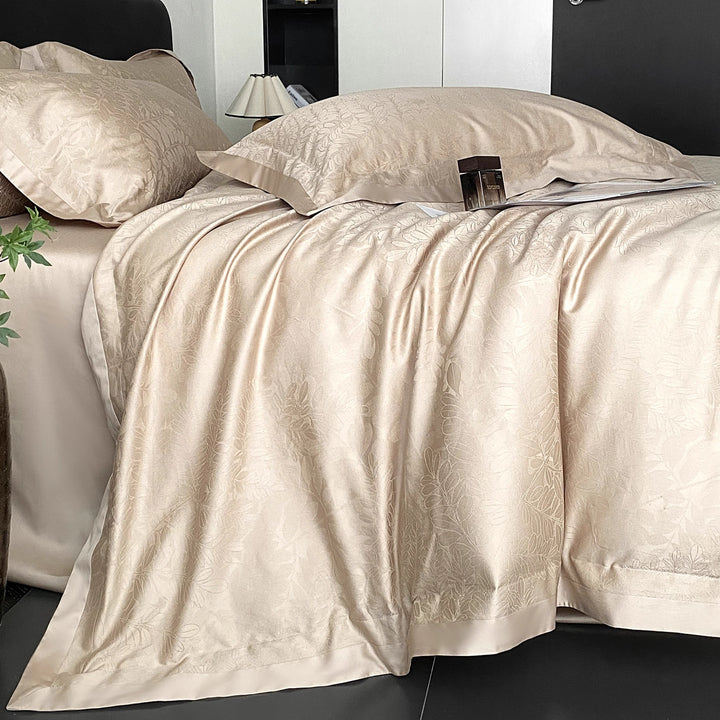 Decorative Elegant Satin Floral Embroidered Bedding Set Stornfield