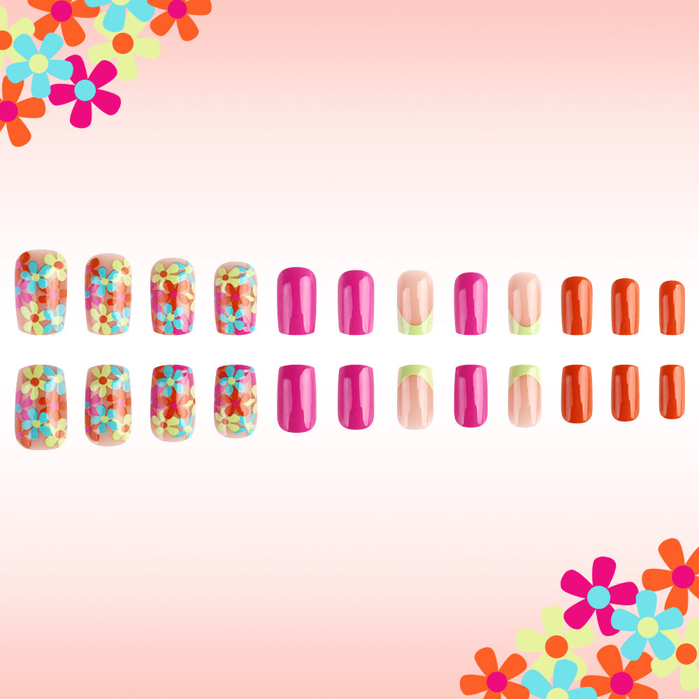 Fun Floral Press-On Nail Art Stornfield