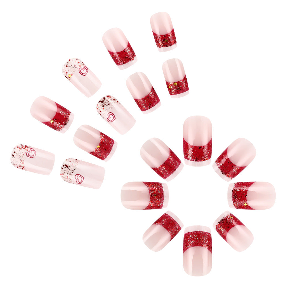 Romantic Glittery Press-On Nail Art Set Stornfield