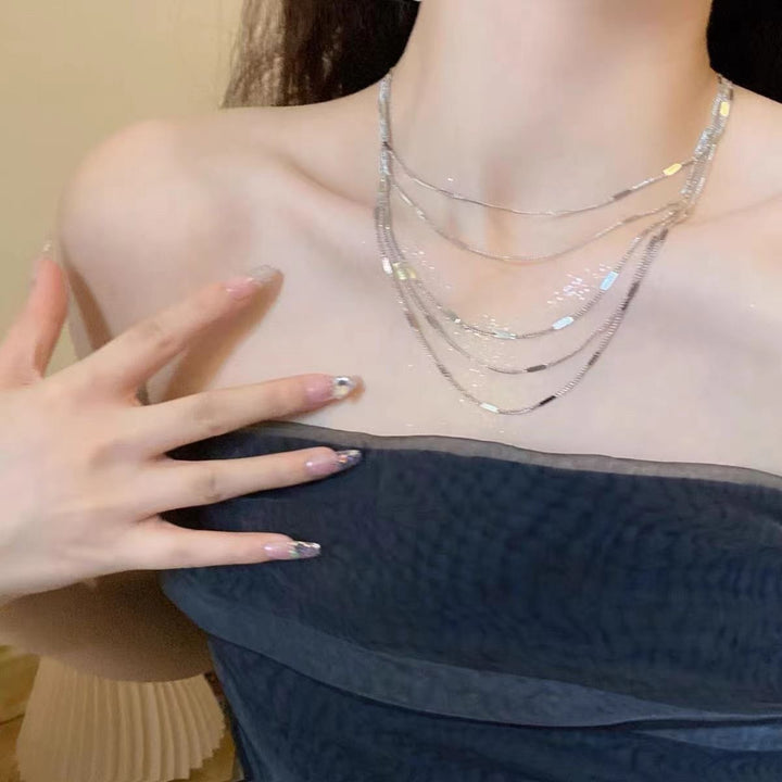 Layered Silver Chain Necklace Stornfield
