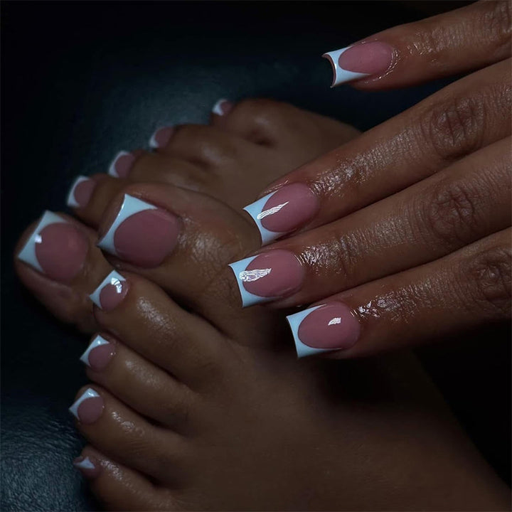 Artistic French Tip Press-On Nails Set Stornfield