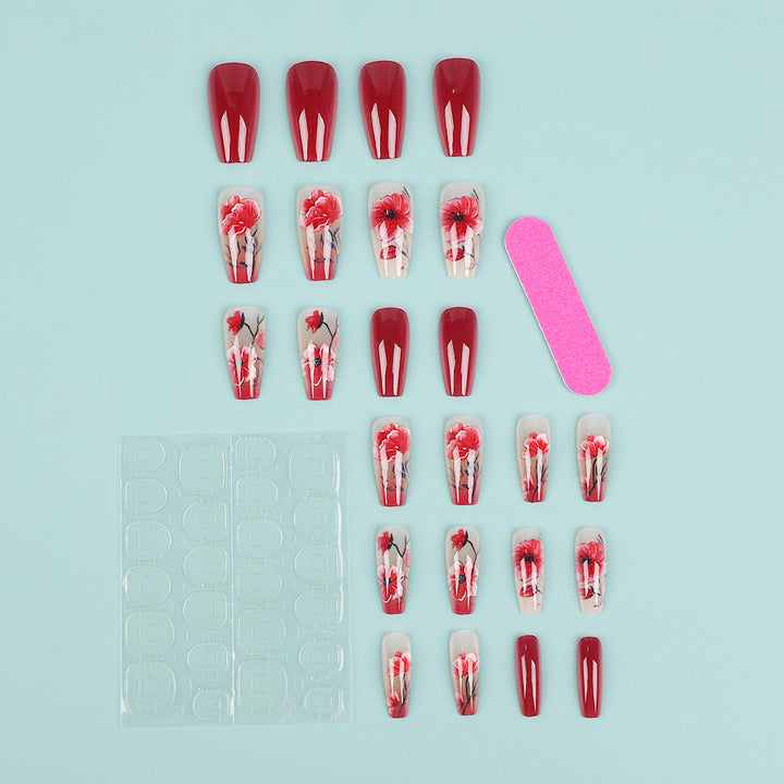 Artificial Nails Set with Floral Design Stornfield
