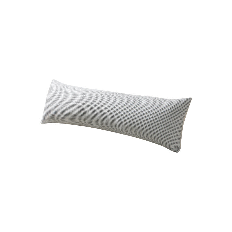 Ergonomic side sleeper and lumbar support pillow with breathable waffle cover