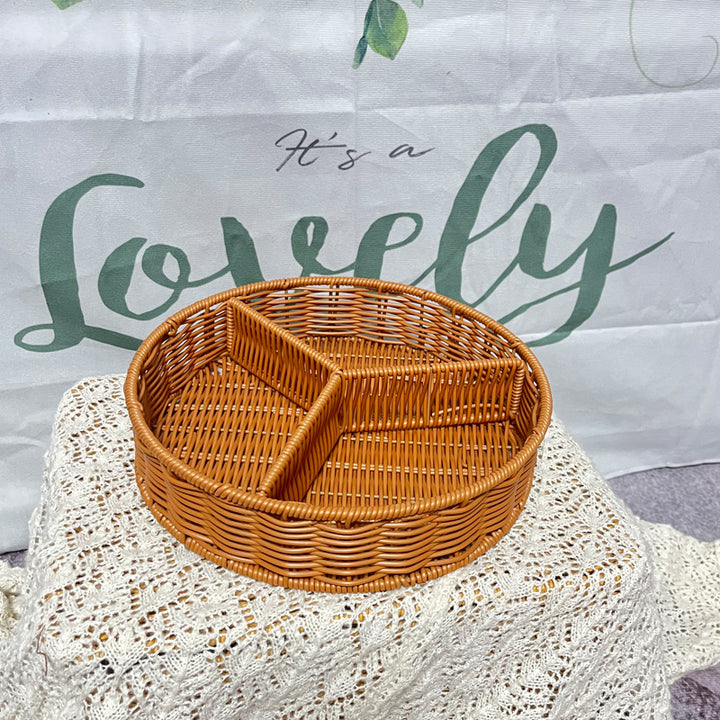 Women's leather storage basket with compartments Stornfield