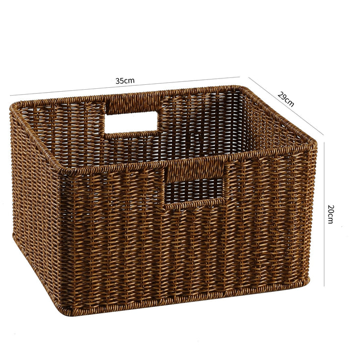 Handwoven Rectangular Storage Basket with Cut-Out Handles Stornfield