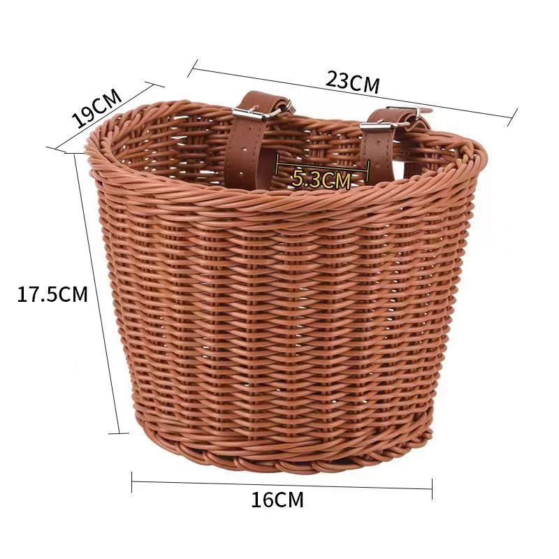 Stylish Woven Storage Basket with Leather Straps Stornfield