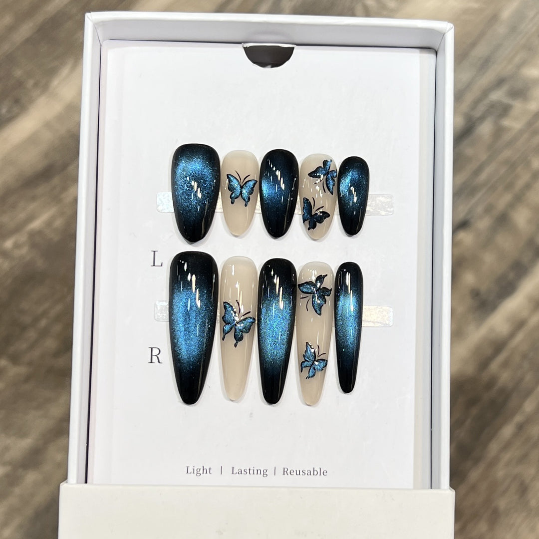 Artistic Butterfly-Accent Press-On Nail Set Stornfield