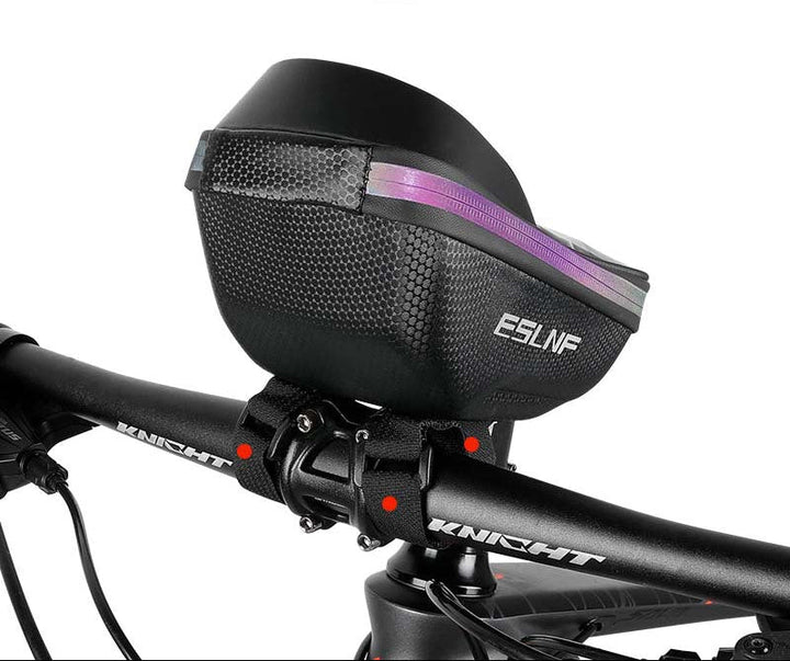 hard shell waterproof handlebar phone bag with touchscreen mount Stornfield