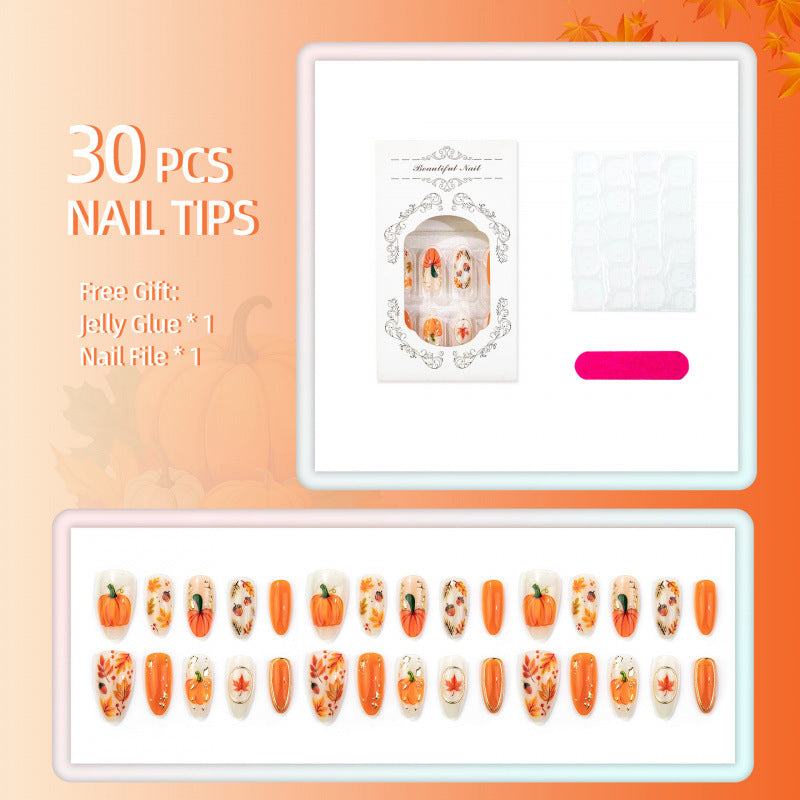 Autumn Themed Press-On Nail Art Set