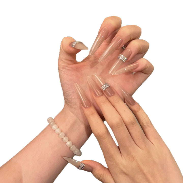 Stiletto Nail Art Tips with Rhinestone Accents Stornfield