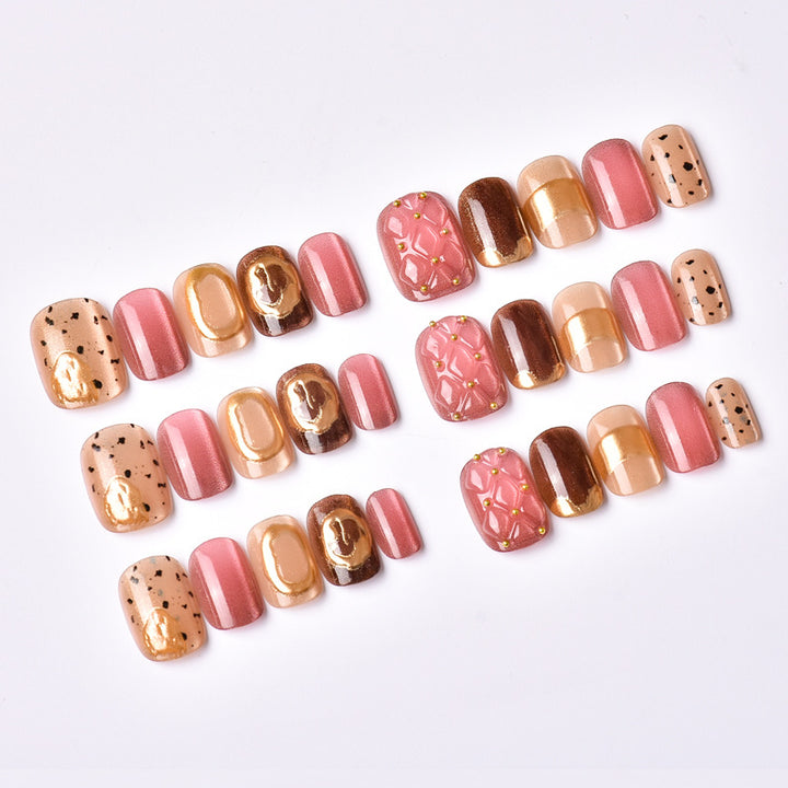 Artistic Textured Press-On Nail Set Stornfield