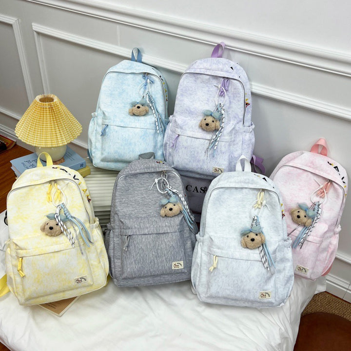Casual Soft Fabric Backpack with Cute Charm Stornfield