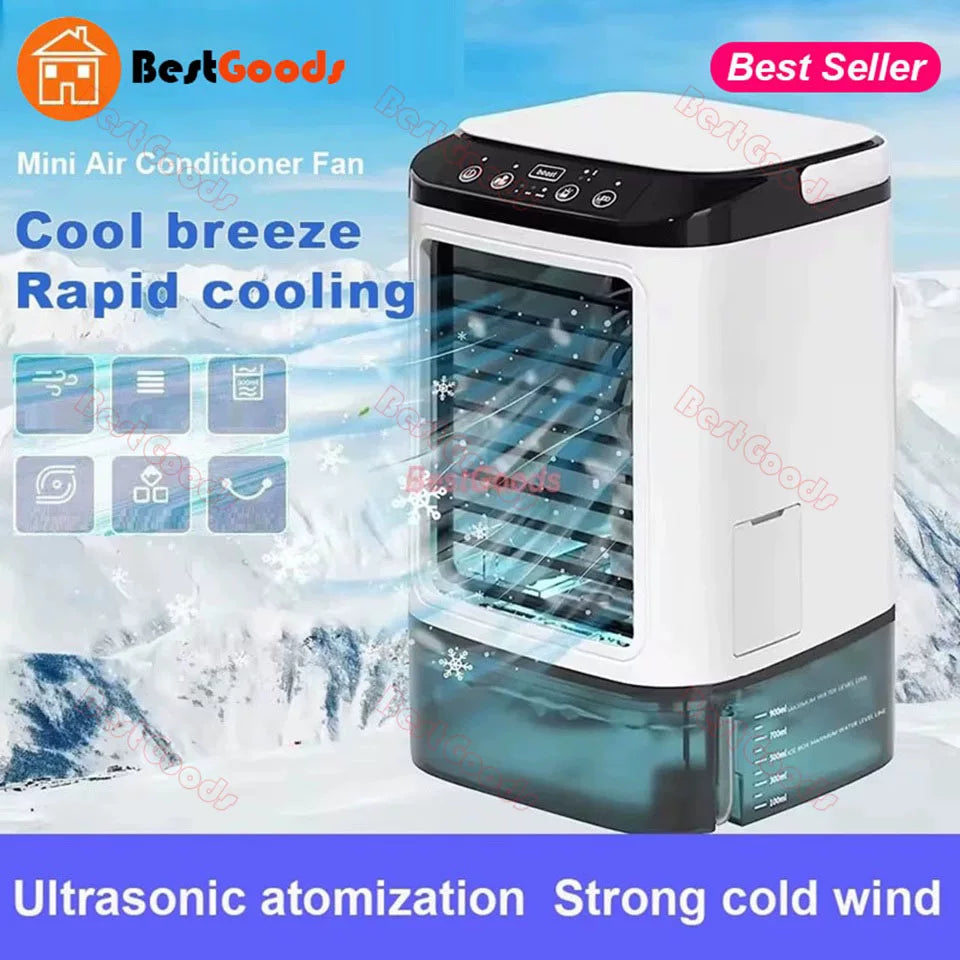 Unisex one size portable non-fogging air cooler fan with large water tank and three-speed motor Stornfield