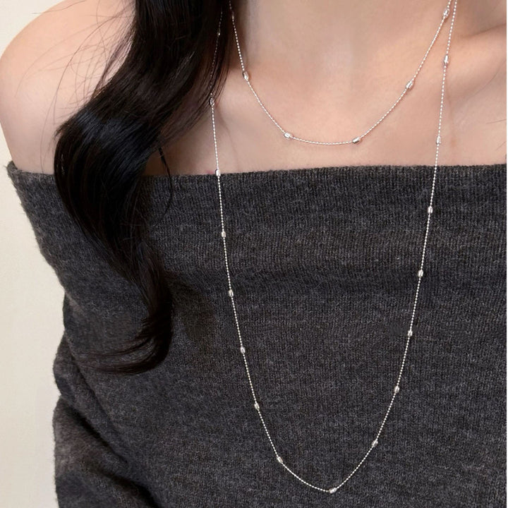 Delicate Silver Layered Chain Necklace Stornfield