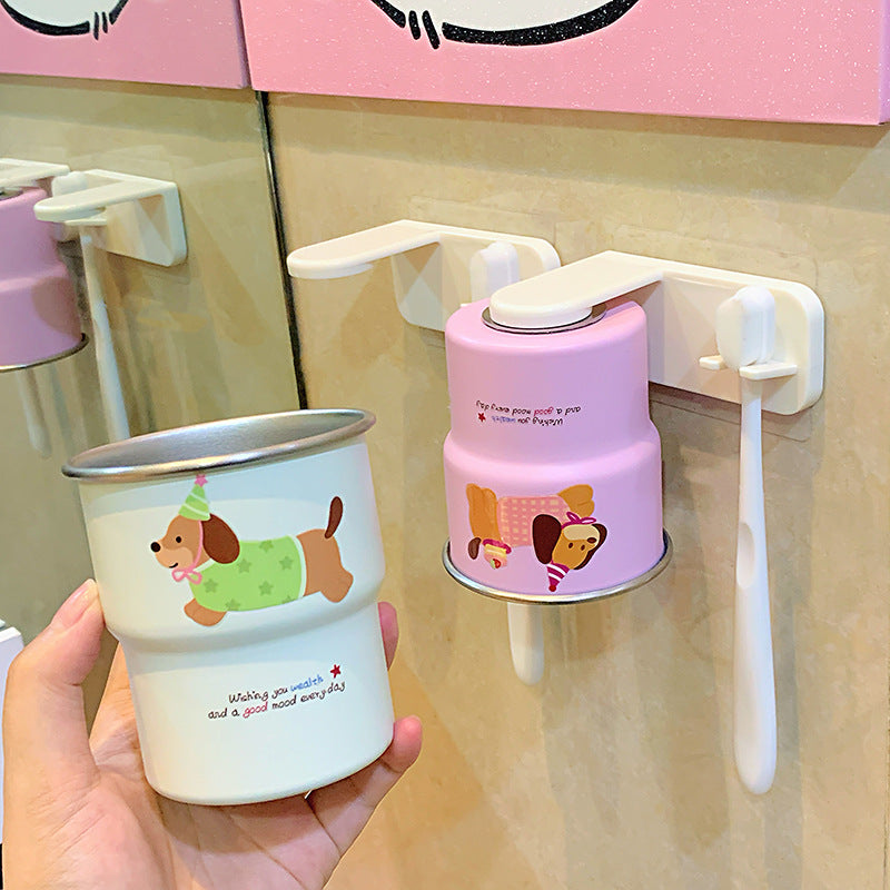 Wall-mounted toothbrush holder with playful animal design Stornfield
