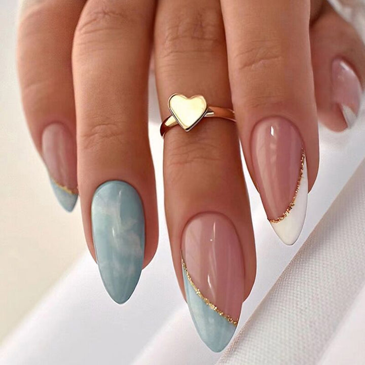Artistic Heart-Accent Press-On Nail Set Stornfield