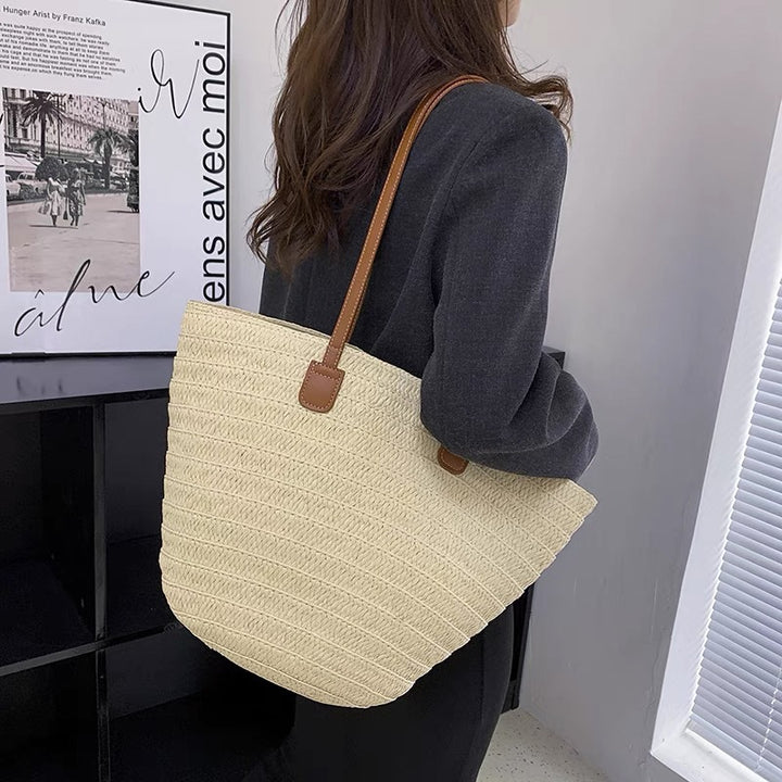 Handcrafted Beach Bag Made of Natural Material with Sturdy Handles Stornfield