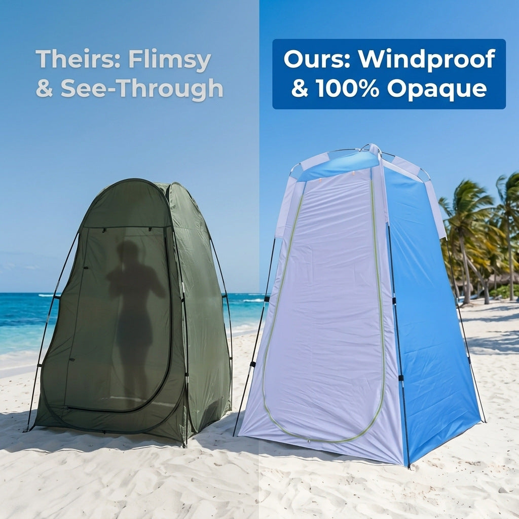 Portable pop-up privacy shower changing tent with zippered door Stornfield