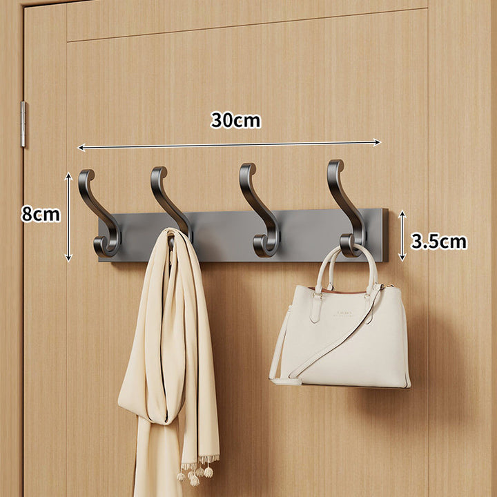 Over-Door Curved Hook Rack for Coats Bags and Scarves
