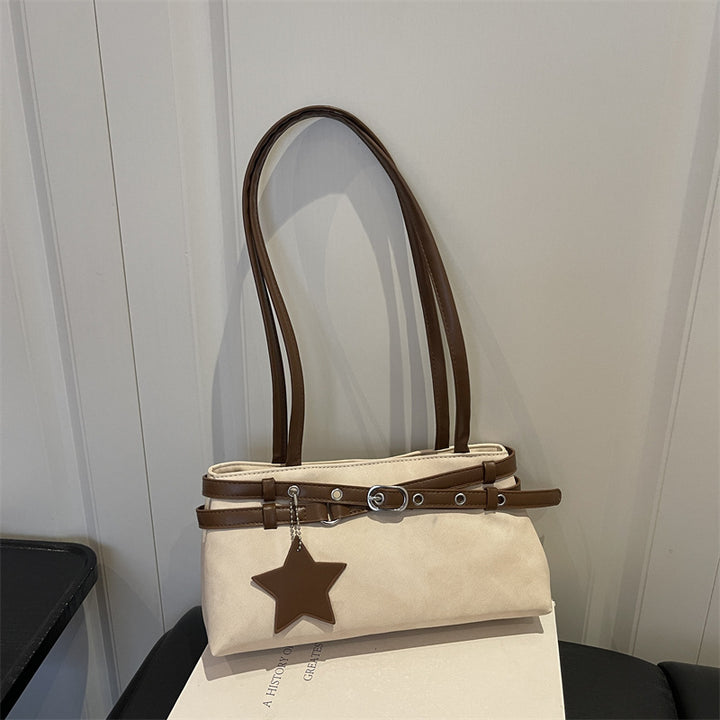 Stylish Faux Suede Handheld Tote Bag