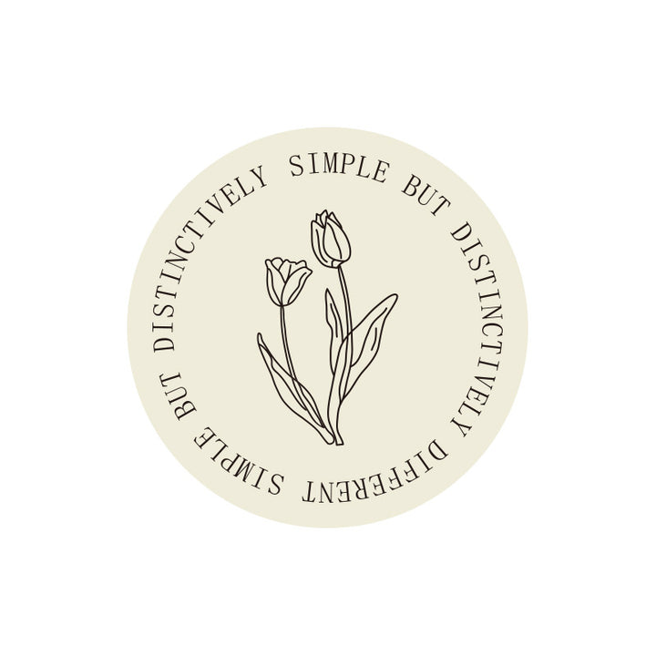 Beef decorative vinyl sticker with minimalist tulip illustration