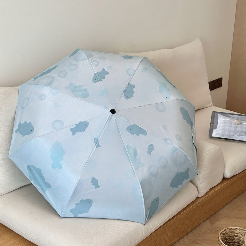 Women's foldable umbrella with unique fish pattern Stornfield
