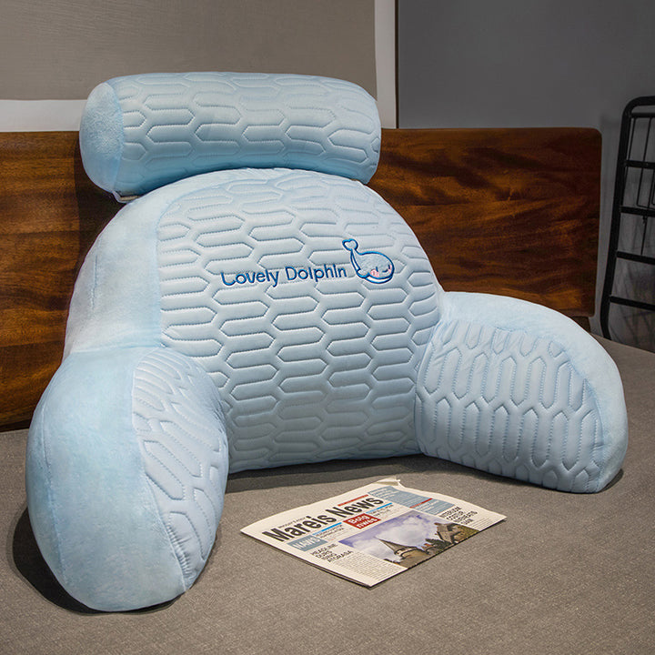 Plush back support pillow with toast design Stornfield