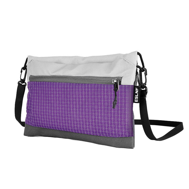 lightweight urban grid-pattern crossbody organizer bag with exterior zip pocket and adjustable strap Stornfield