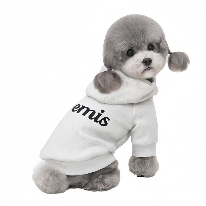 Dog Hooded Pullover Sweatshirt with Soft Fleece Lining & Ribbed Hem