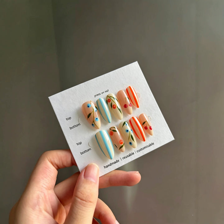 Customizable Floral Press-On Nails
