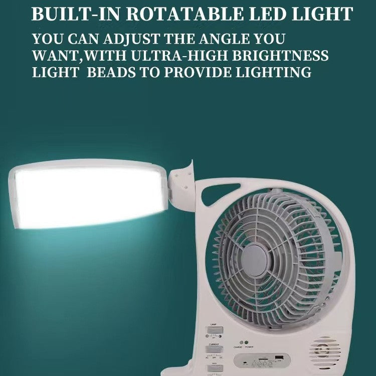 Unisex portable solar-powered fan with LED lamp Stornfield