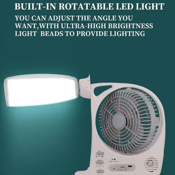 Unisex portable solar-powered fan with LED lamp Stornfield