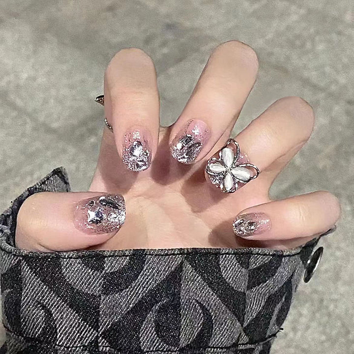 Decorative Press-On Nail Set with Butterfly Accents Stornfield