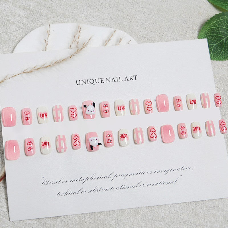 Creative nail art set with modern heart designs Stornfield