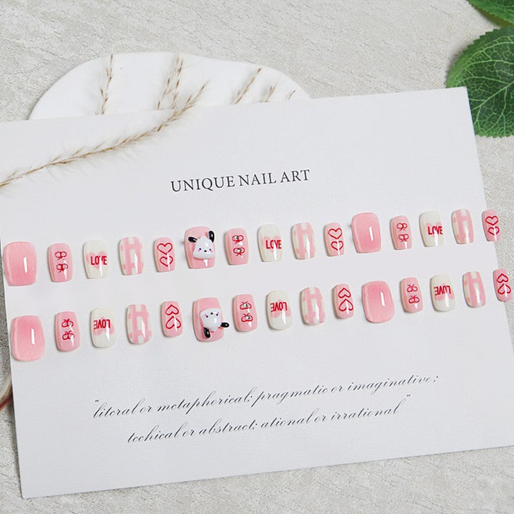 Creative nail art set with modern heart designs Stornfield