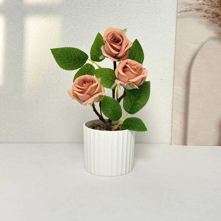 Realistic Faux Rose Plant Arrangement