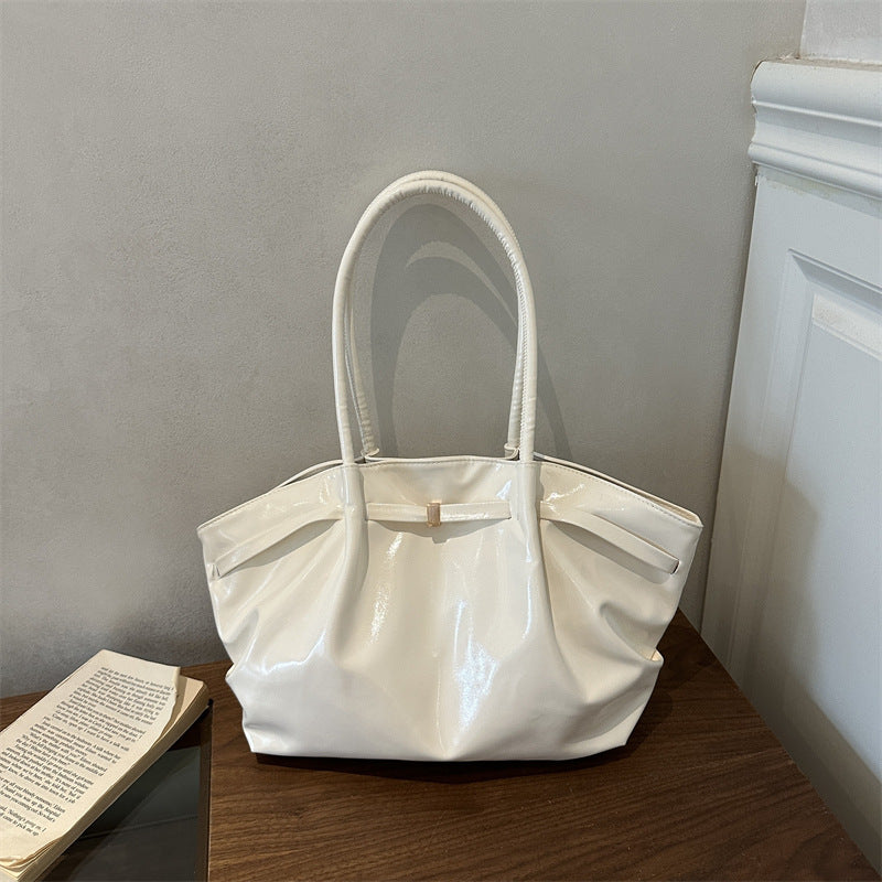 Glossy Vegan Leather Handbag
