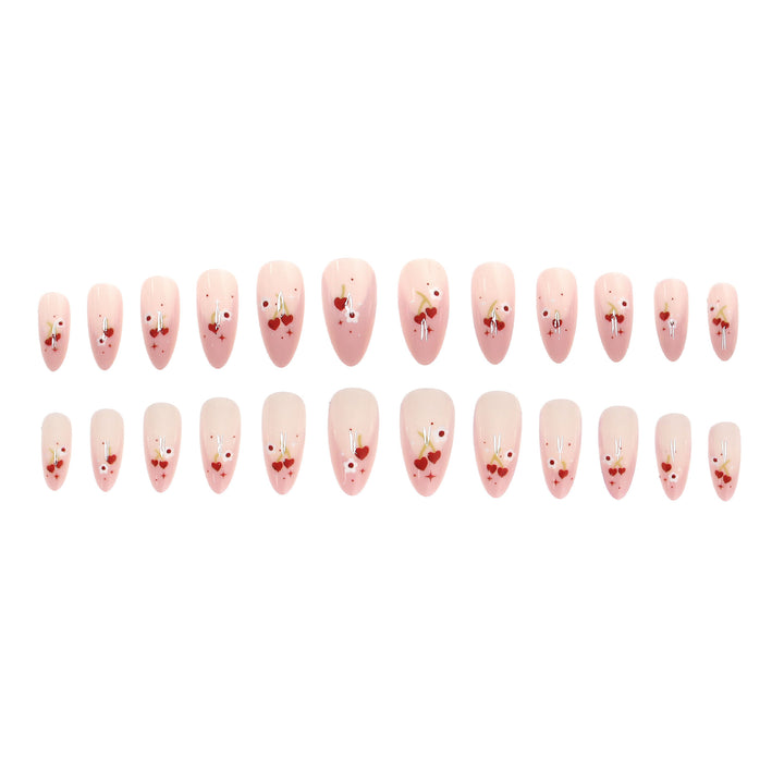Heart-Themed Artistic Press-On Nails