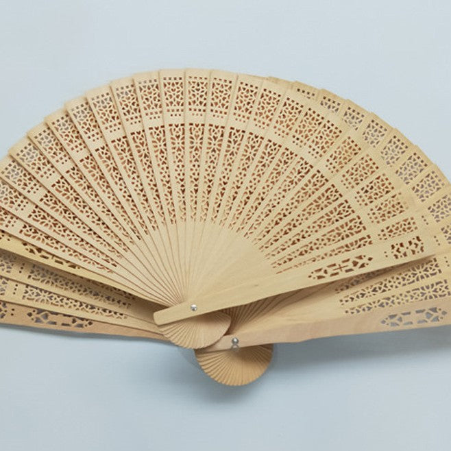 Ladies decorative hand fan made of high-quality wood with intricate cut-out work Stornfield
