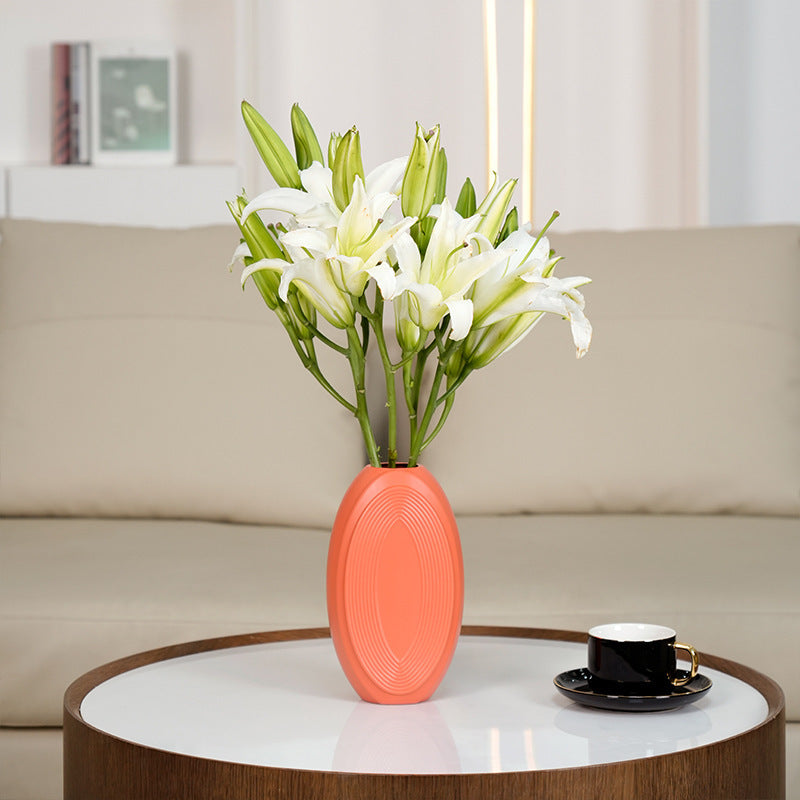 Textured Oval Decorative Vase Stornfeild