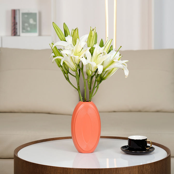 Textured Oval Decorative Vase Stornfeild