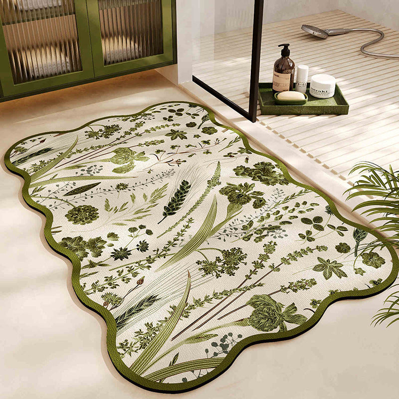 Plush Leaf-Shaped Bath Mat