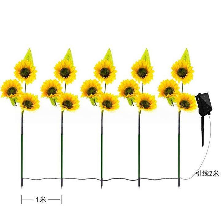 Solar-Powered Outdoor Garden Stake Lights With Realistic Sunflower Blooms And Waterproof Solar Controller Stornfield